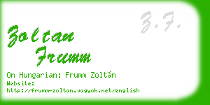 zoltan frumm business card